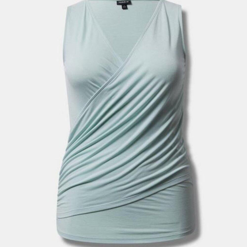 1 1X Torrid Sleeveless Surplice Top Seafoam Pastel NWT V-neck Tank Mermaid Fairy